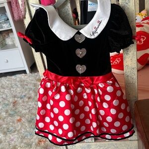 Minnie mouse Black and Red Polka Dot Kids Costume dress. Disney brand